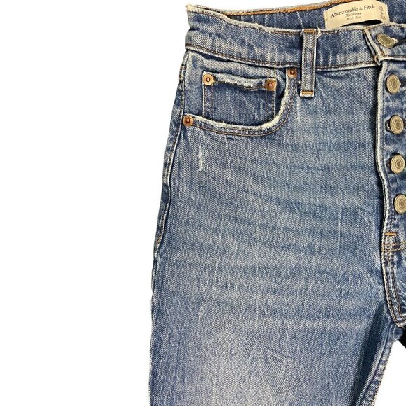 Abercrombie & Fitch The Skinny High Rise Jeans 0R Button Fly Medium Wash Ankle - Picture 4 of 6